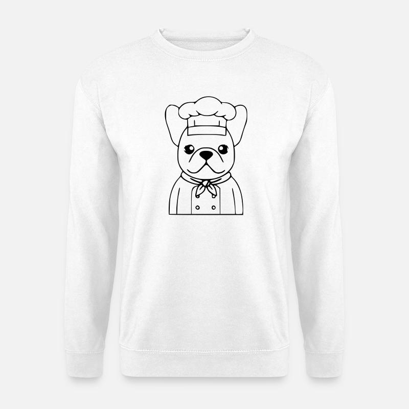 Frenchie Koch Bäcker Outline - Unisex Pullover - Weiß
