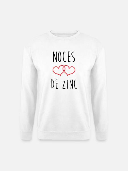 Zinc Wedding 76 Years - Unisex Sweatshirt - white