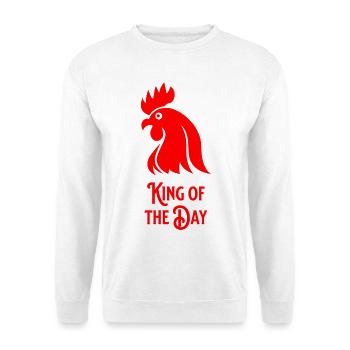 King of the Day - Unisex Pullover - Weiß - Vorne - Alina (178cm) & Michal (187cm)