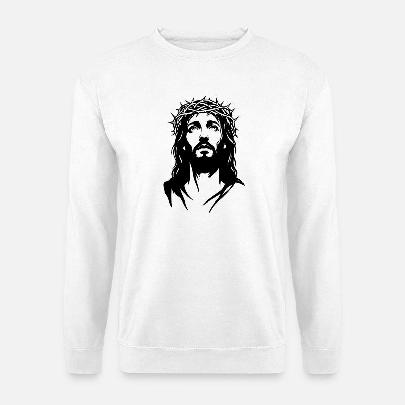 Jesus Christus Silhouette - Unisex Pullover - Weiß