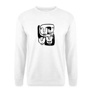 Nächtliches Rosé-Logo auf Schwarz - Unisex Pullover - Weiß - Vorne