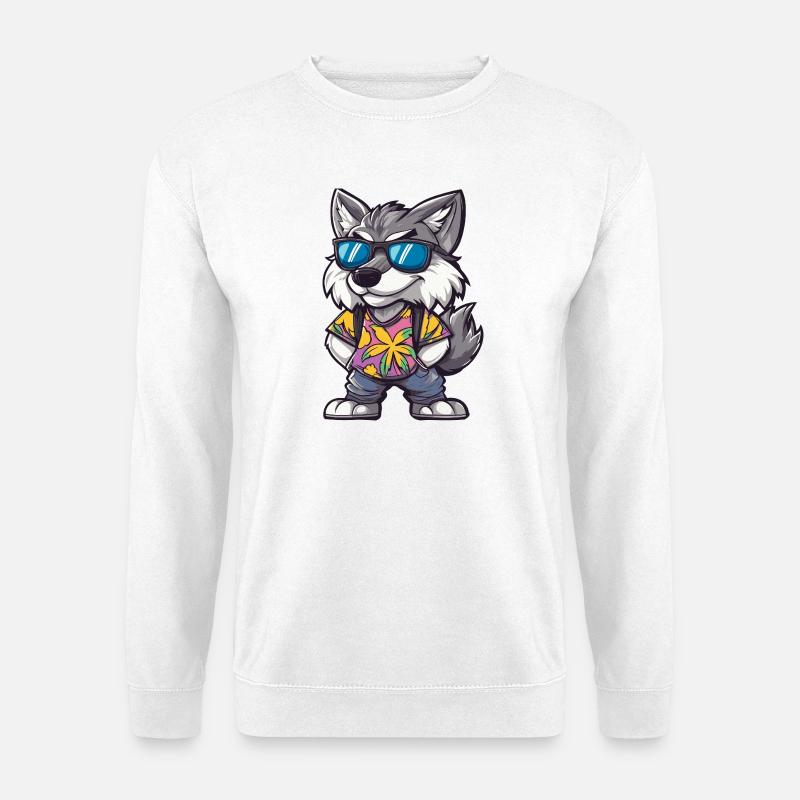 Wolf Comic Vacation - Unisex Sweatshirt - white