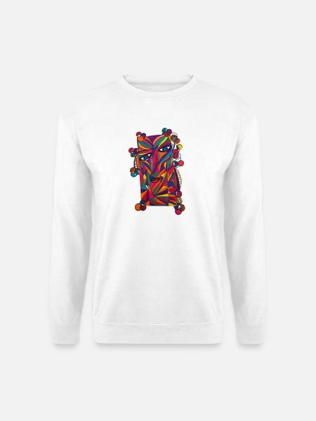 Colorful Face Portrait - Martina Eßer - Unisex Sweatshirt - white