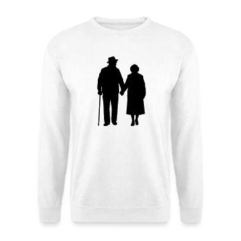 Grandparents Grandchild Silhouette Walking Family - Unisex Sweatshirt - white - Front
