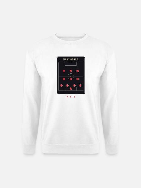 Startelf 4-3-3 Fußballformation - Unisex Pullover - Weiß