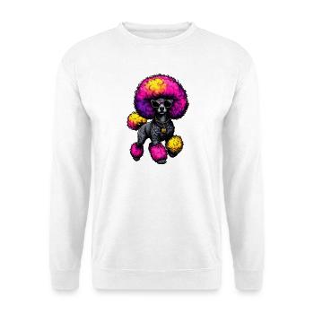 Neon poodle with sunglasses - Unisex Sweatshirt - white - Front