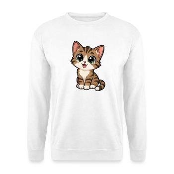 Süße Katze - Unisex Pullover - Weiß - Vorne