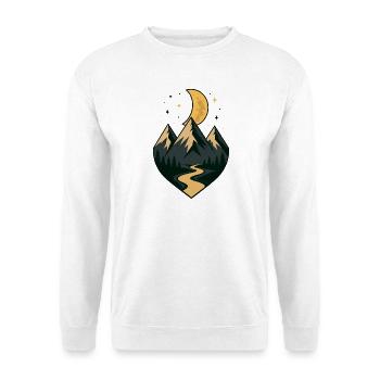 Mondbeschienener Bergpfad - Unisex Pullover - Weiß - Vorne