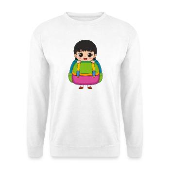 School enrollment girls with school bags – start of school - Unisex Sweatshirt - white - Front