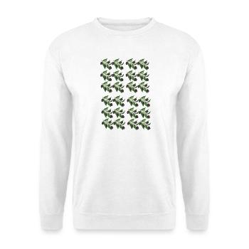 Motif des branches d’olivier - Sweat-shirt Unisexe - blanc - Devant