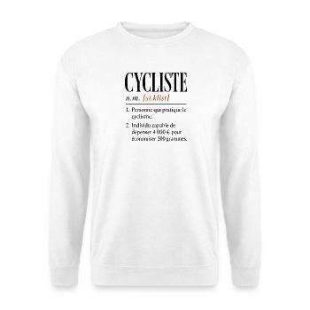 Cycliste – Définition Humour Vélo - Sweat-shirt Unisexe - blanc - Devant
