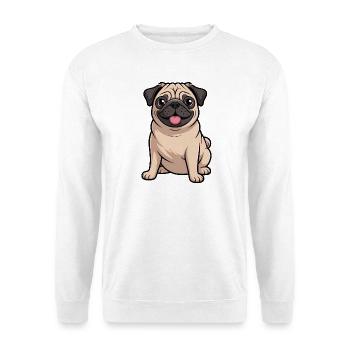 Cartoon-Mopshund-Liebhaber - Unisex Pullover - Weiß - Vorne