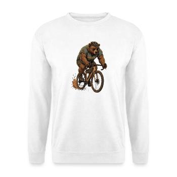 Gravel Bär Fahrrad Motiv - Unisex Pullover - Weiß - Vorne - Alina (178cm) & Michal (187cm)