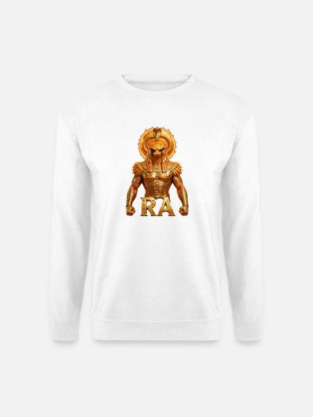 Ra - Ägyptischer Sonnengott | Goldener Falken - Unisex Pullover - Weiß