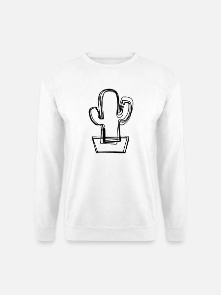 Kaktus handgezeichnet - Unisex Pullover - Weiß