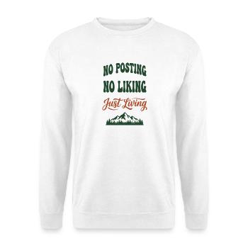 Digital Detox Kein Beitrag Einfach Leben ohne Steckdose - Unisex Pullover - Weiß - Vorne - Alina (178cm) & Michal (187cm)