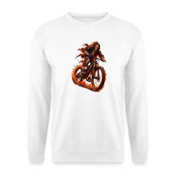 BMX Bone Rider - Unisex Pullover - Weiß - Vorne - Alina (178cm) & Michal (187cm)