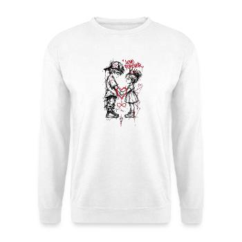 Schwarze und Rote Graffiti-Liebhaber - Unisex Pullover - Weiß - Vorne - Alina (178cm) & Michal (187cm)