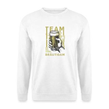 Team Bräutigam Prost - Unisex Pullover - Weiß - Vorne - Alina (178cm) & Michal (187cm)