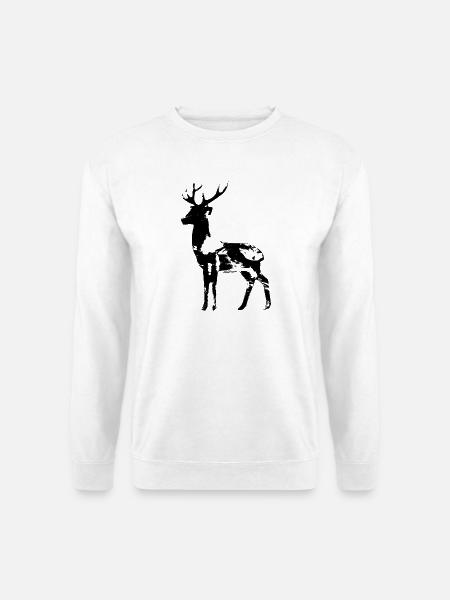 Hirsch - Unisex Pullover - Weiß