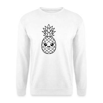Süßes Kawaii-Ananaskind - Unisex Pullover - Weiß - Vorne - Alina (178cm) & Michal (187cm)