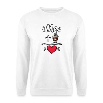 Süßer Kaffeeliebhaber Valentine Aesthetic Heart Brew - Unisex Pullover - Weiß - Vorne - Alina (178cm) & Michal (187cm)