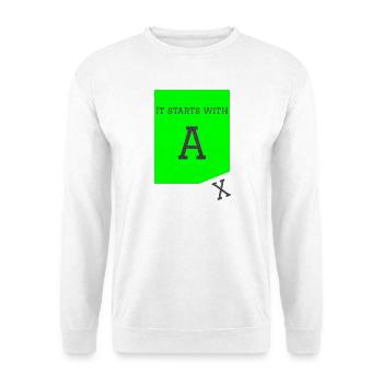 Es beginnt mit einem Neon - Unisex Pullover - Weiß - Vorne - Alina (178cm) & Michal (187cm)