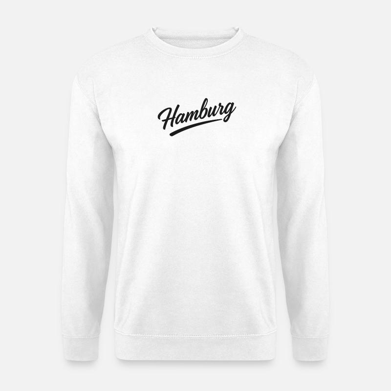 Hamburg Script City Design with Underline - Unisex Sweatshirt - white