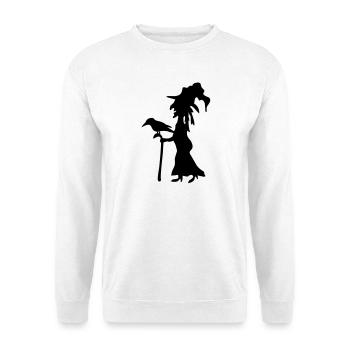 Abstrakte Hexen Silhouette - Unisex Pullover - Weiß - Vorne