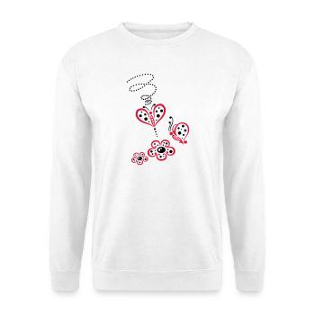 Colorful butterflies with flowers, summer meadow - Unisex Sweatshirt - white - Front