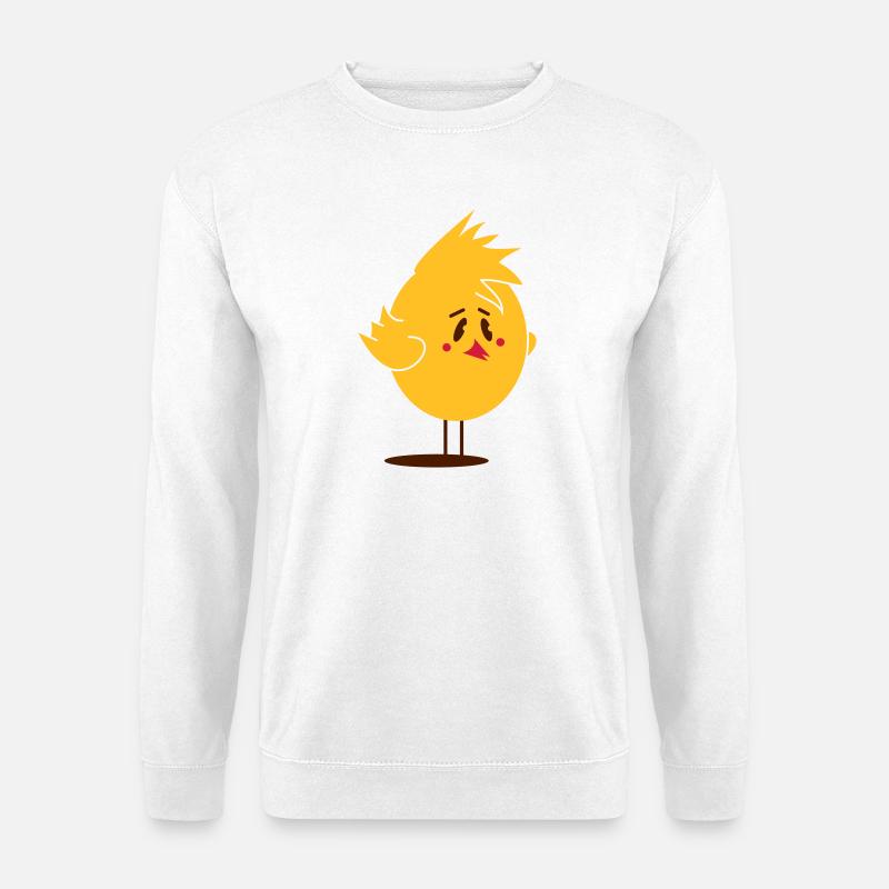 lustiges Küken mit Irokesen Frisur - Unisex Pullover - Weiß