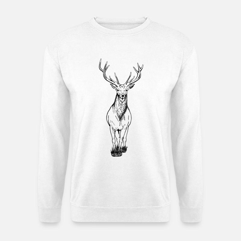 Hirsch - Unisex Pullover - Weiß