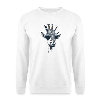 Das Portrait einer Giraffe mit Sonnenbrille - Unisex Pullover - Weiß - Vorne