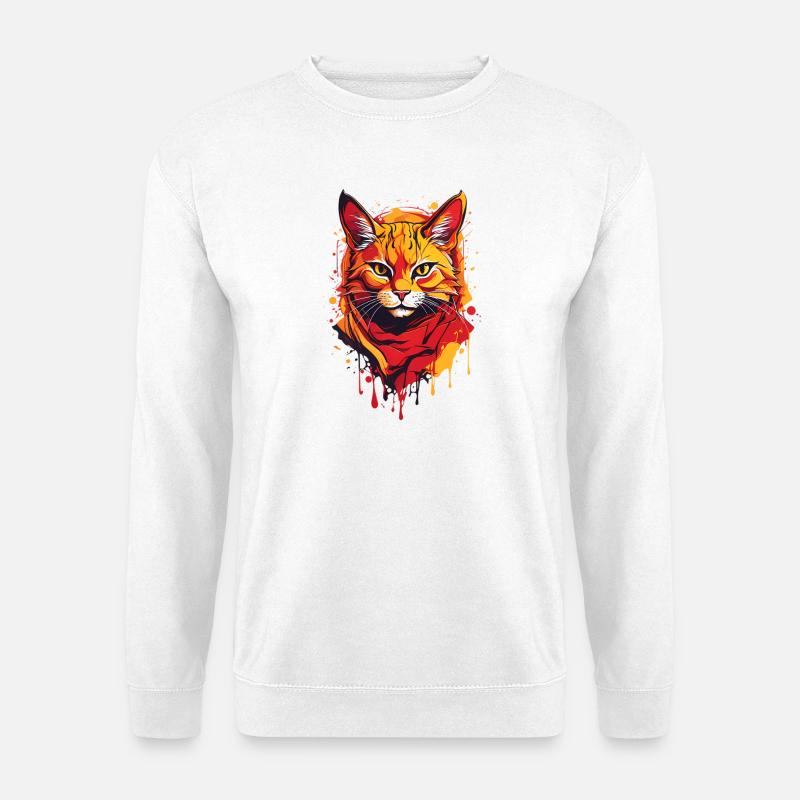 Coole Katze - Unisex Pullover - Weiß