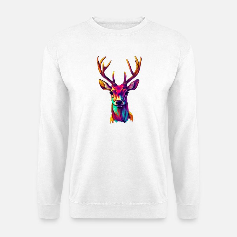 Hirsch - Unisex Pullover - Weiß