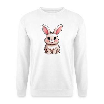 Niedliche Cartoon Kinder Hase Kaninchen - Unisex Pullover - Weiß - Vorne