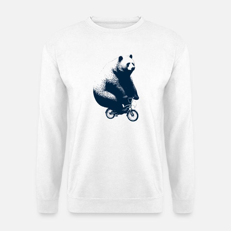 Bär fährt Rad - Unisex Pullover - Weiß