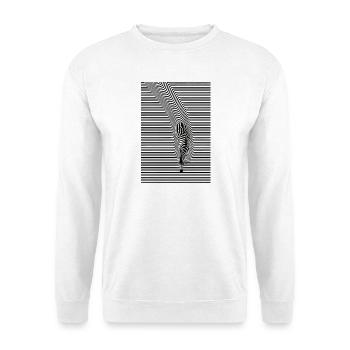 Illusion d’optique zébrée - Sweat-shirt Unisexe - blanc - Devant