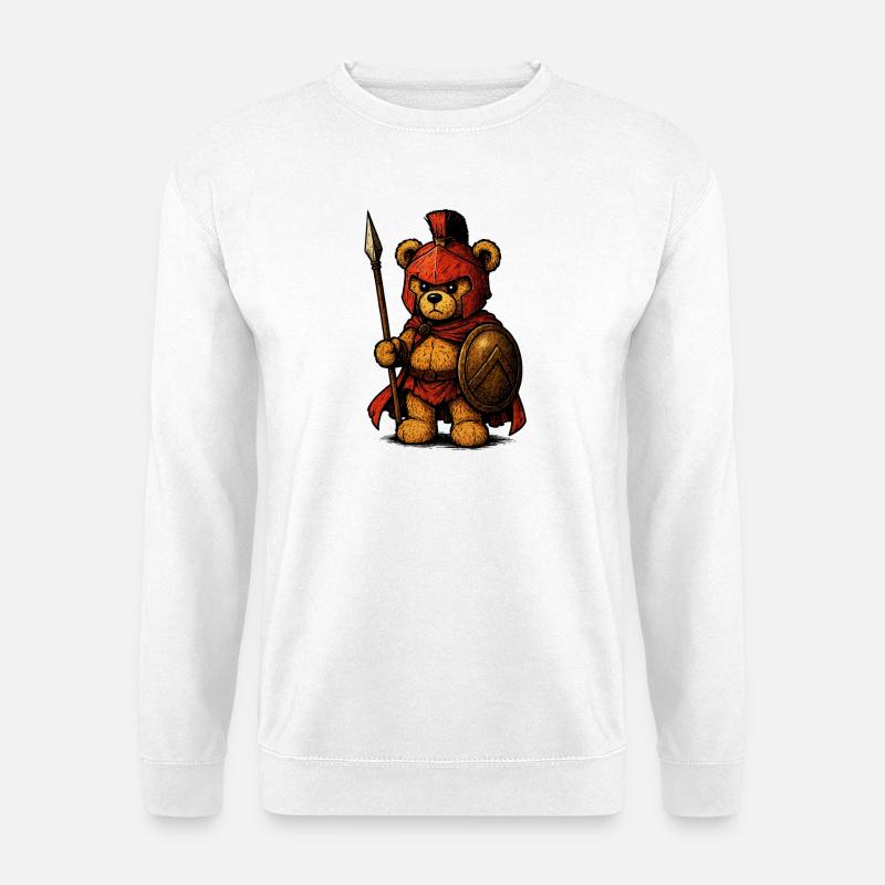 Spartanischer Teddybär - Geek Humor - Unisex Pullover - Weiß