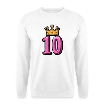 Couronne à 10 chiffres - Sweat-shirt Unisexe - blanc - Devant
