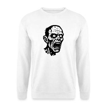 Screaming Zombie Head Print Halloween - Unisex Sweatshirt - white - Front