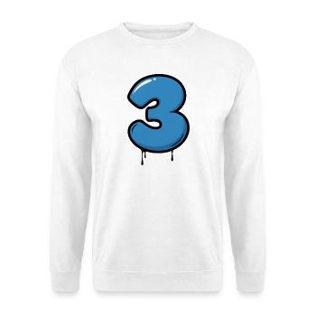 Dreier Tropfen Neon Blau - Unisex Pullover - Weiß - Vorne