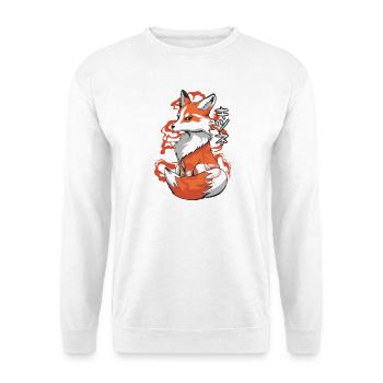 Vibranter Fox Ukiyo Stil - Unisex Pullover - Weiß - Vorne