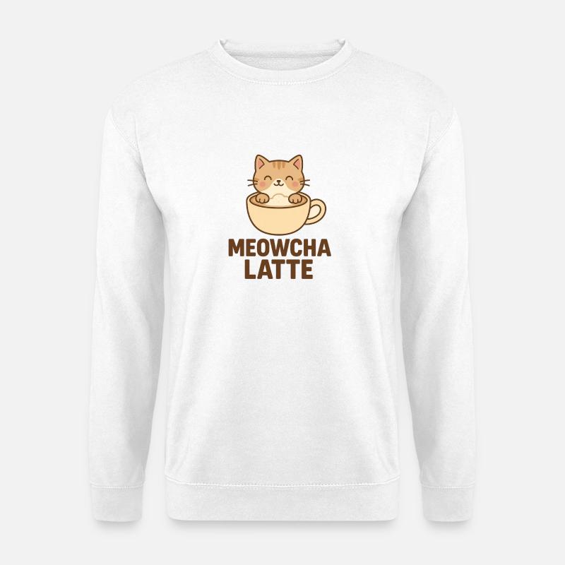 meowcha latte - Unisex Pullover - Weiß