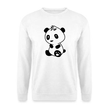 Panda Bad Hair – Lustiger Kawaii Bär & Manga - Unisex Pullover - Weiß - Vorne