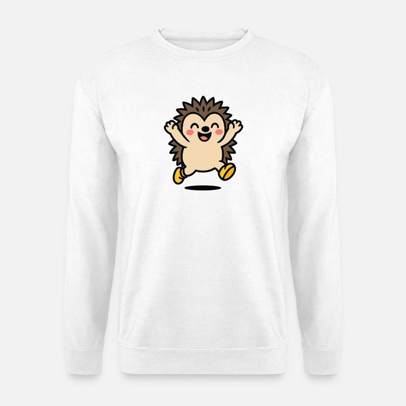 Fröhlicher Igel im Spiel - Unisex Pullover - Weiß