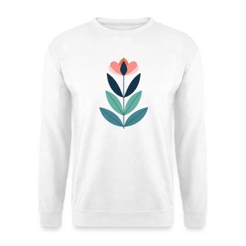 Geometric Modern Flower Illustration - Unisex Sweatshirt - white - Front