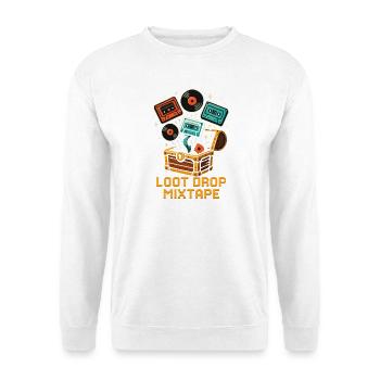 LOOT DROP MIXTAPE Retro Gaming K7 Vinyl - Unisex Sweatshirt - white - Front