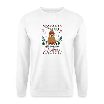 Drôle de paresseux trop paresseux pour Noël - Sweat-shirt Unisexe - blanc - Devant