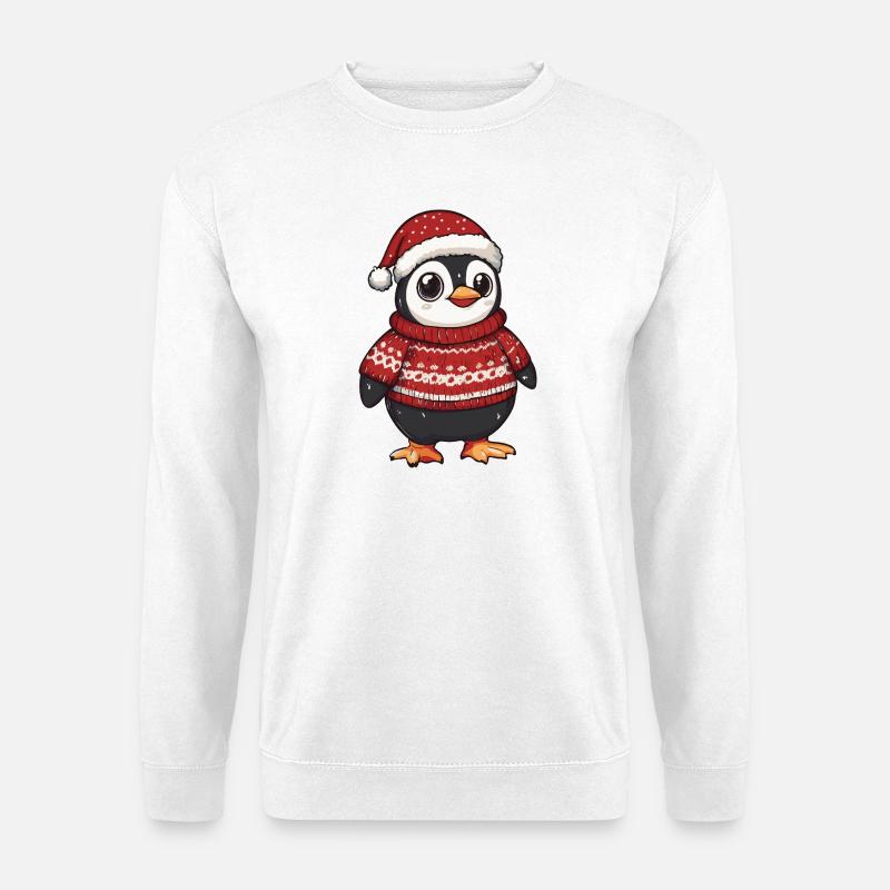 Noël de Noël de Penguin - Sweat-shirt Unisexe - blanc